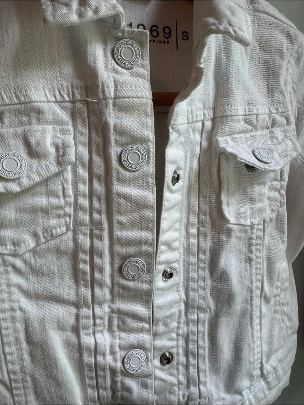 GAP Kids White Denim Jacket - Button-Front Trucker